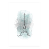 Watercolor Art Eiffel Tower | turquoise (Print Only) thumbnail