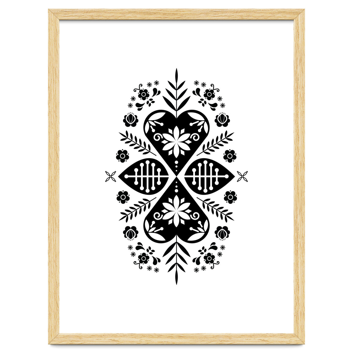 Scandinavian Folk Pattern Monochrome