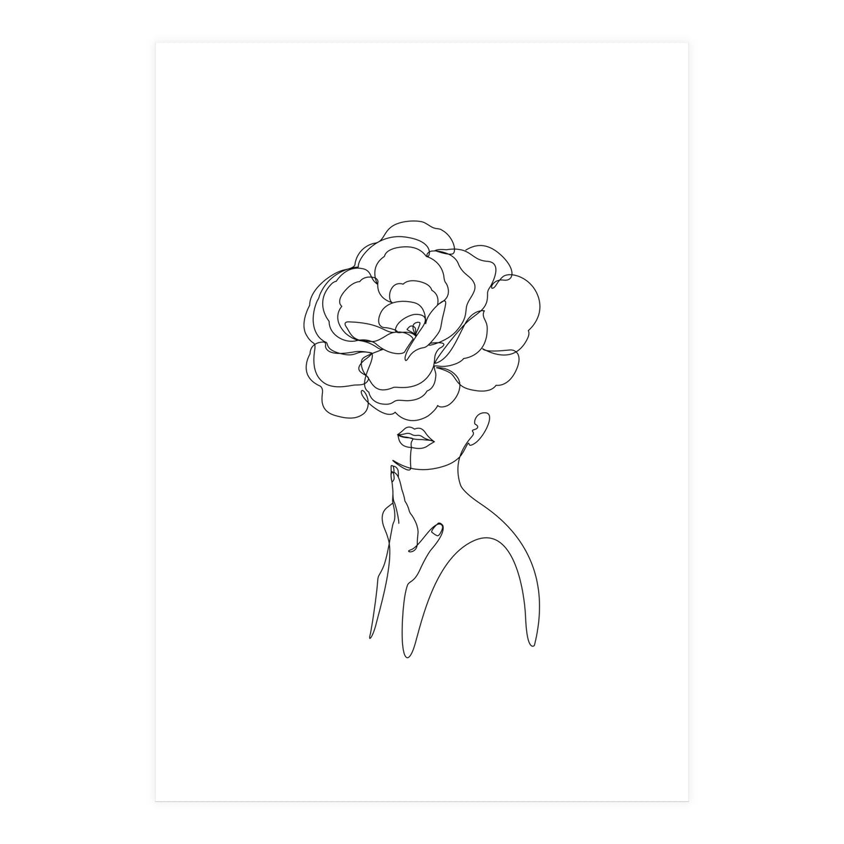 female flower line-a (Print Only)
