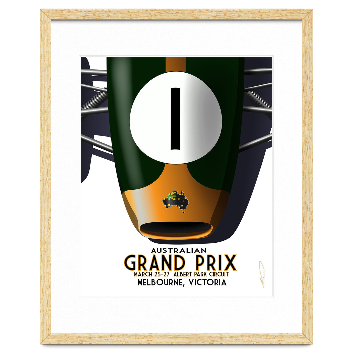 Australian Grand Prix Art Deco poster