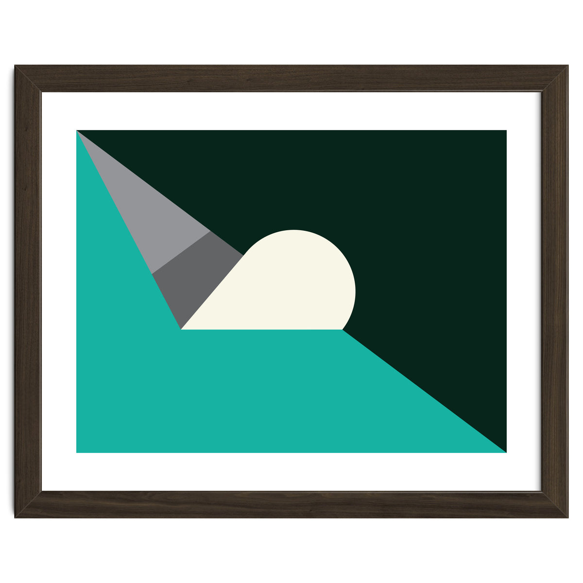 Geometric Shapes No. 56 - teal, grey & black