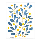 Springtime Floral | Blue and Yellow (Print Only) thumbnail