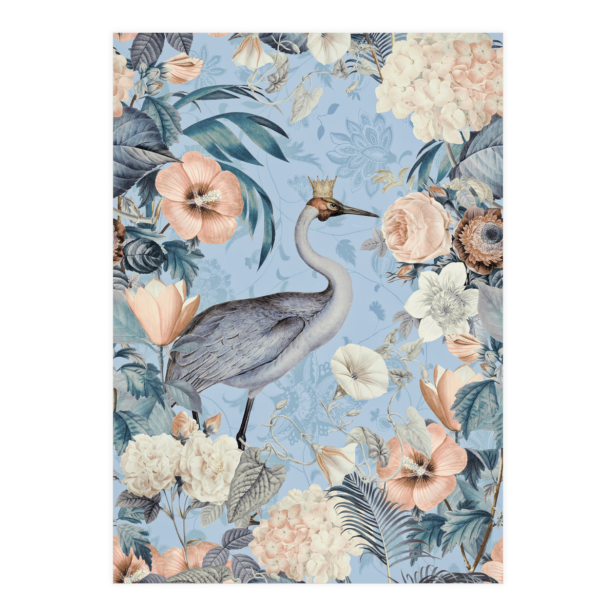 Crane King Blue Cream (Print Only)