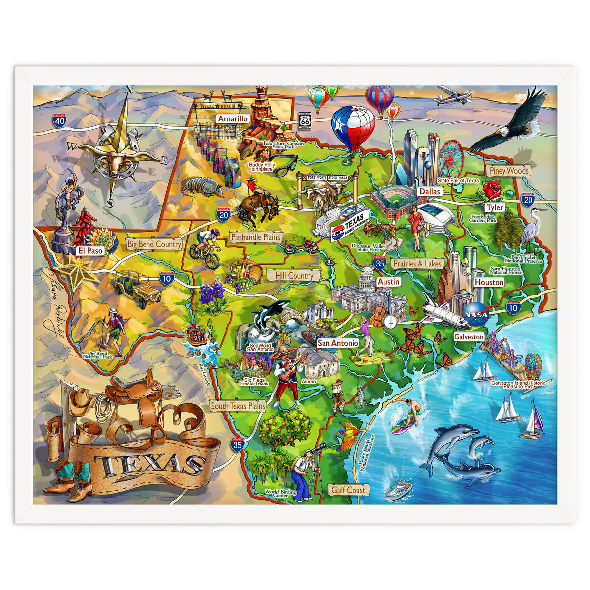 Texas Illustrated Map