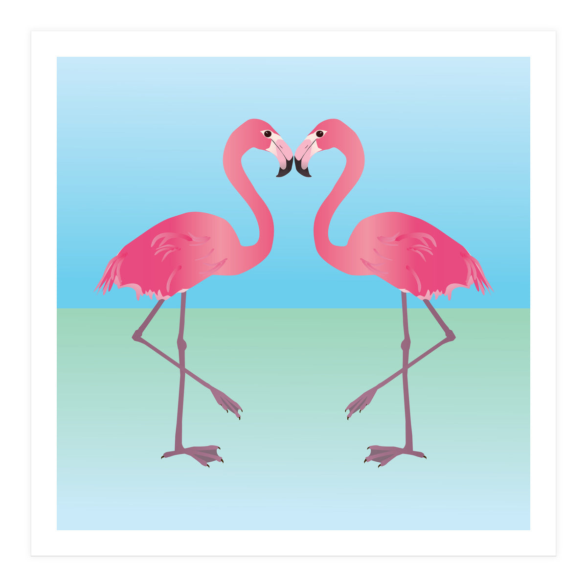 Two Pink flamingo's (Print Only)