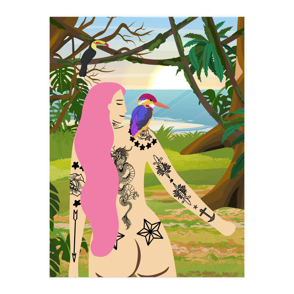 Pink Kingfisher and Me (Print Only)