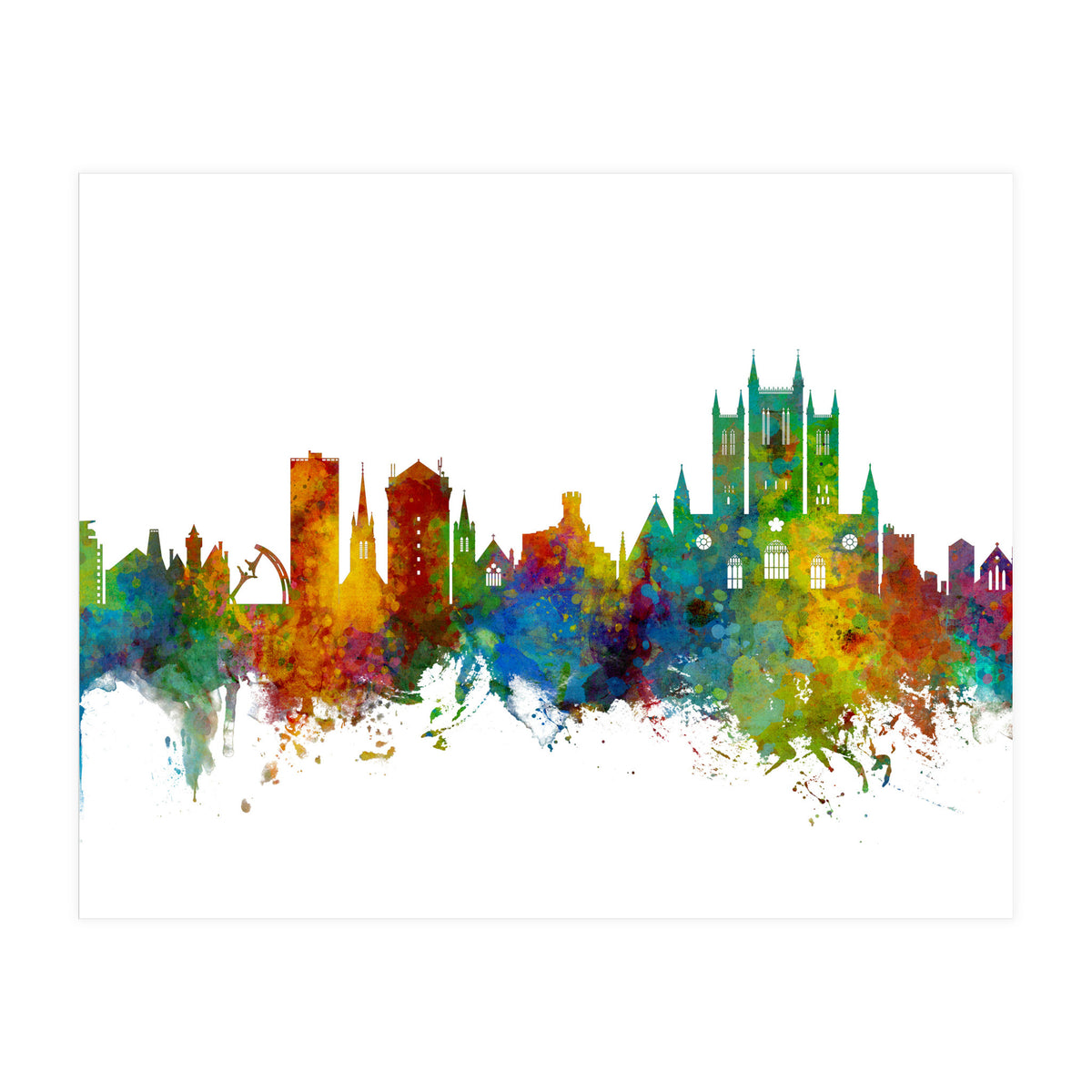 Lincoln England Skyline (Print Only)