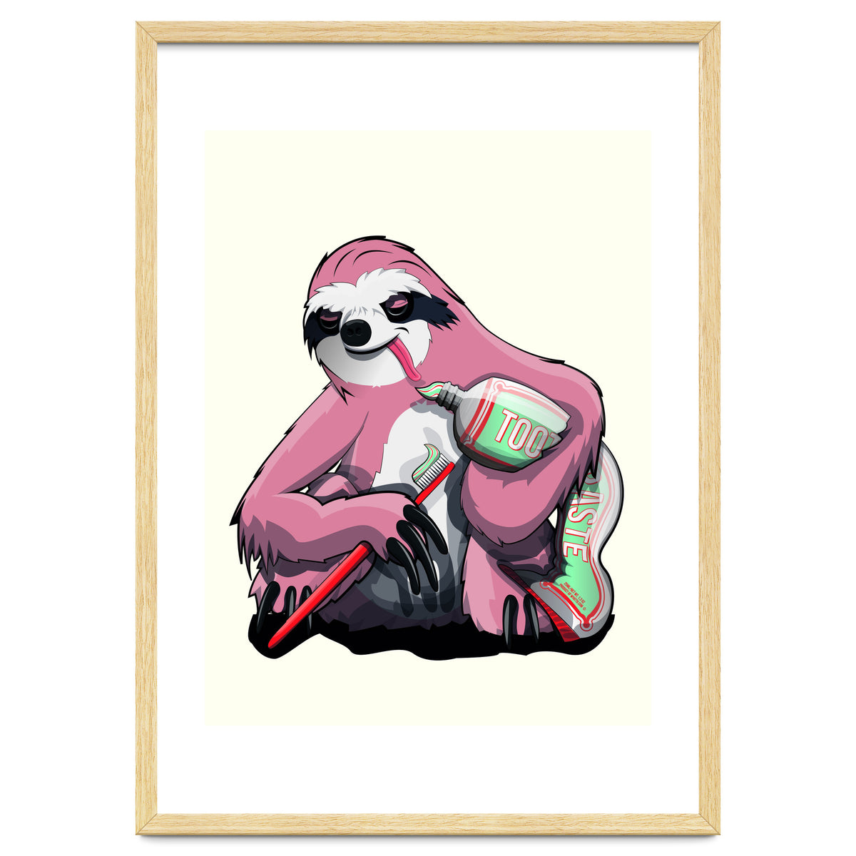 Sloth Brushing Teeth, Funny Bathroom Humour