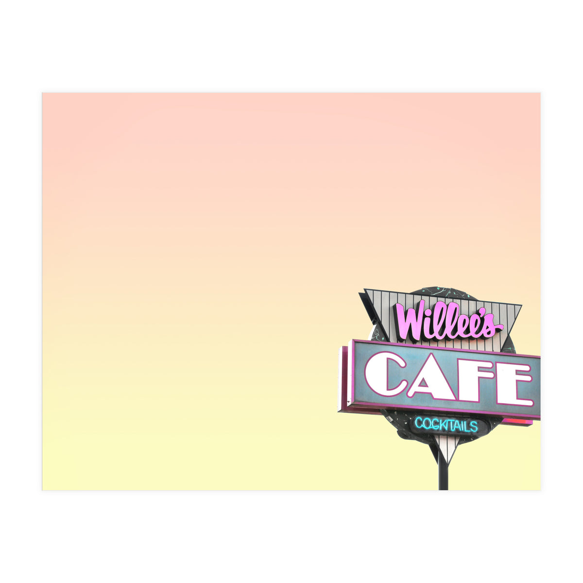 Willees Cafe and Cocktails Neon Sign (Print Only)