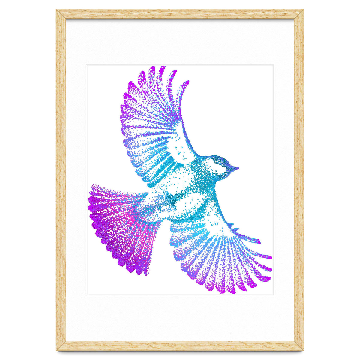 Flying Bird in Electric Blue