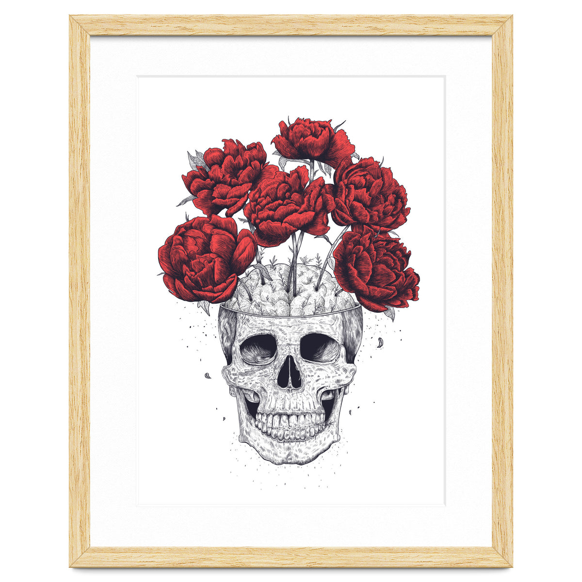 Skull With Peonies