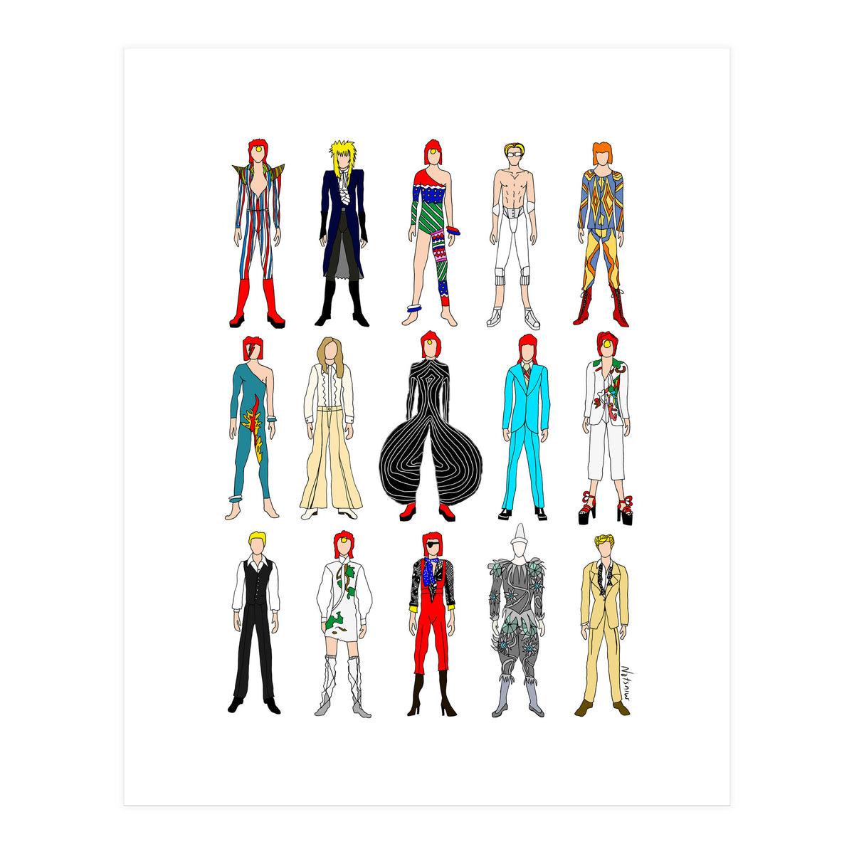 Outfits of Bowie Fashion (Print Only)
