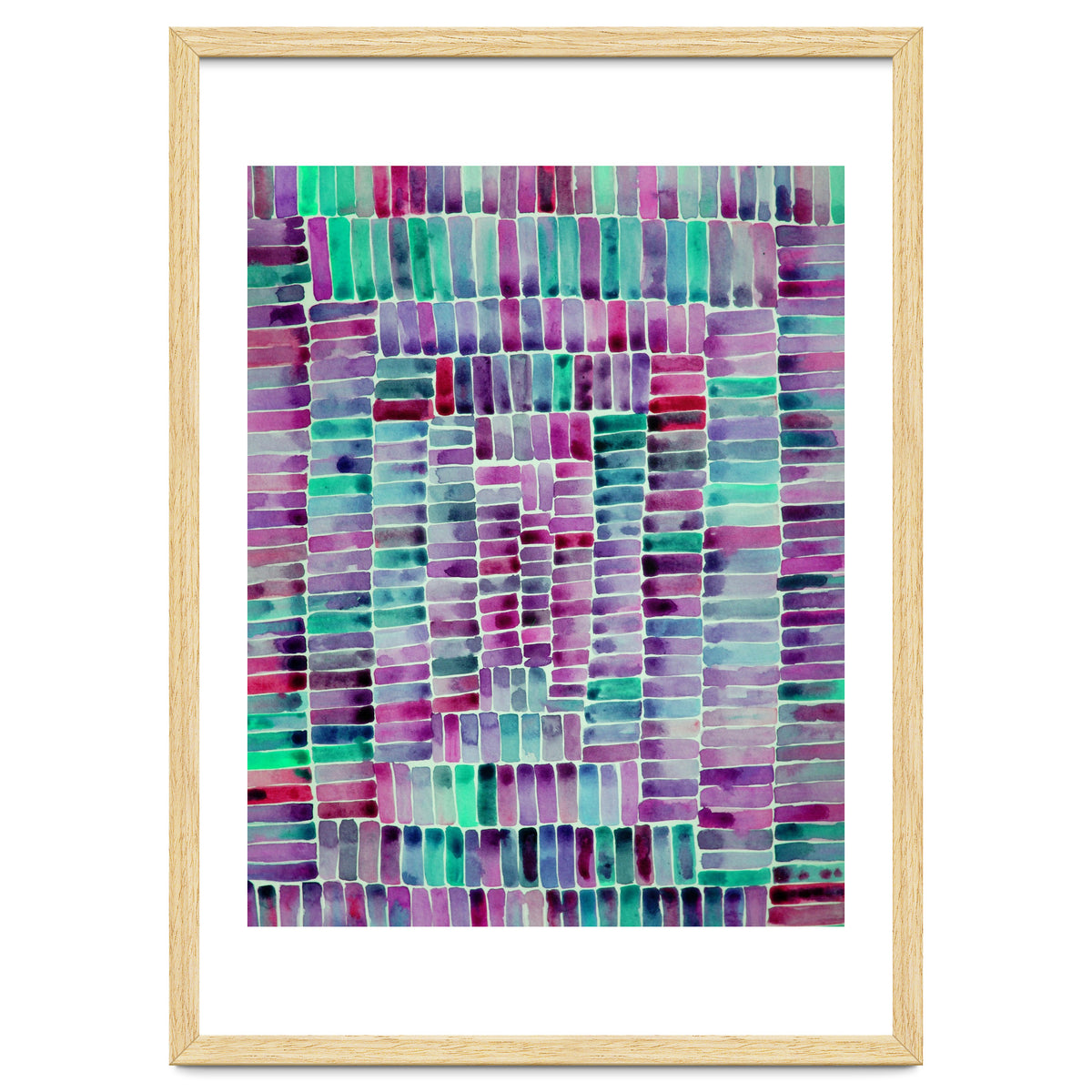Abstract rectangle pattern in magenta and teal