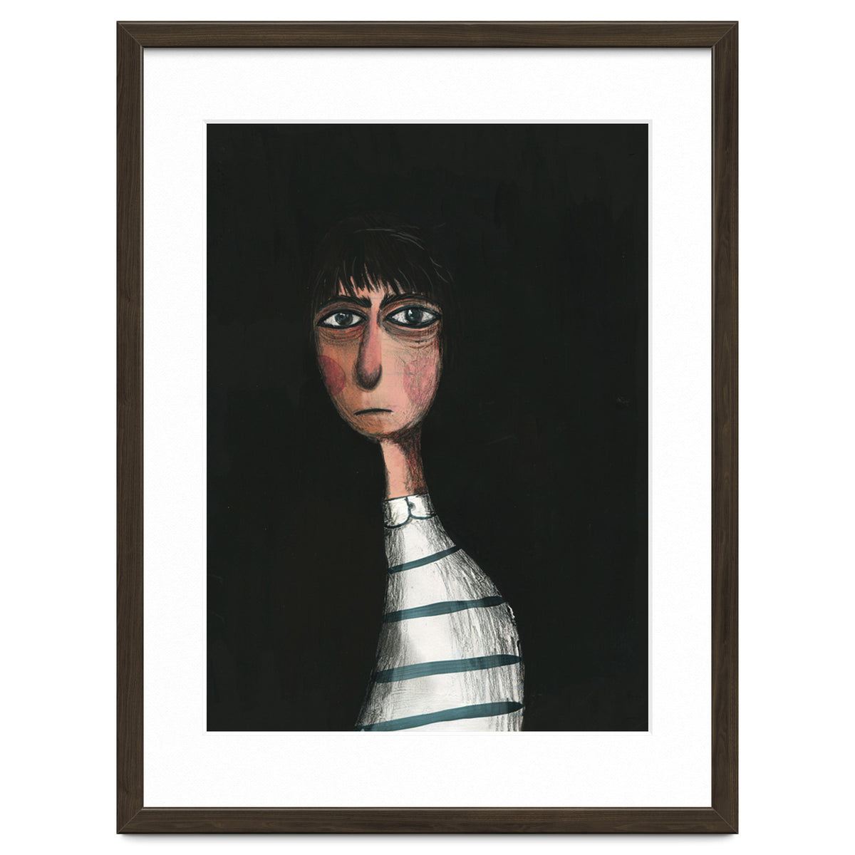 Seated Woman In Stripes