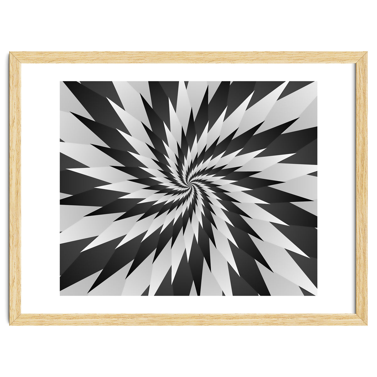 3D Abstract Swirl Monochrome Art