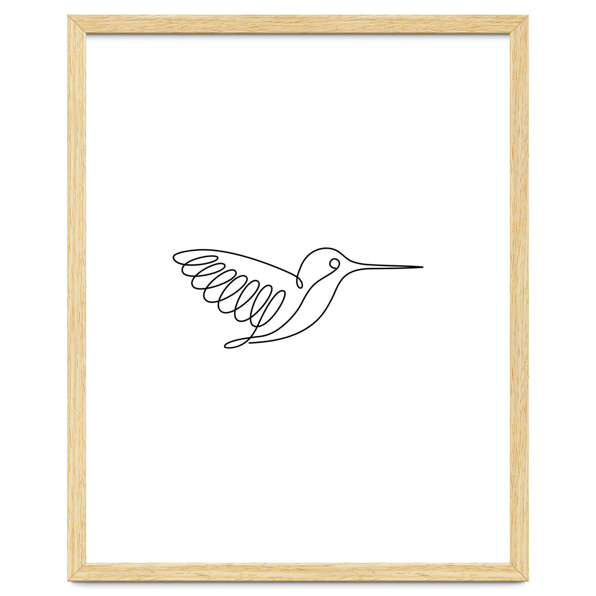 One Line Art Hummingbird