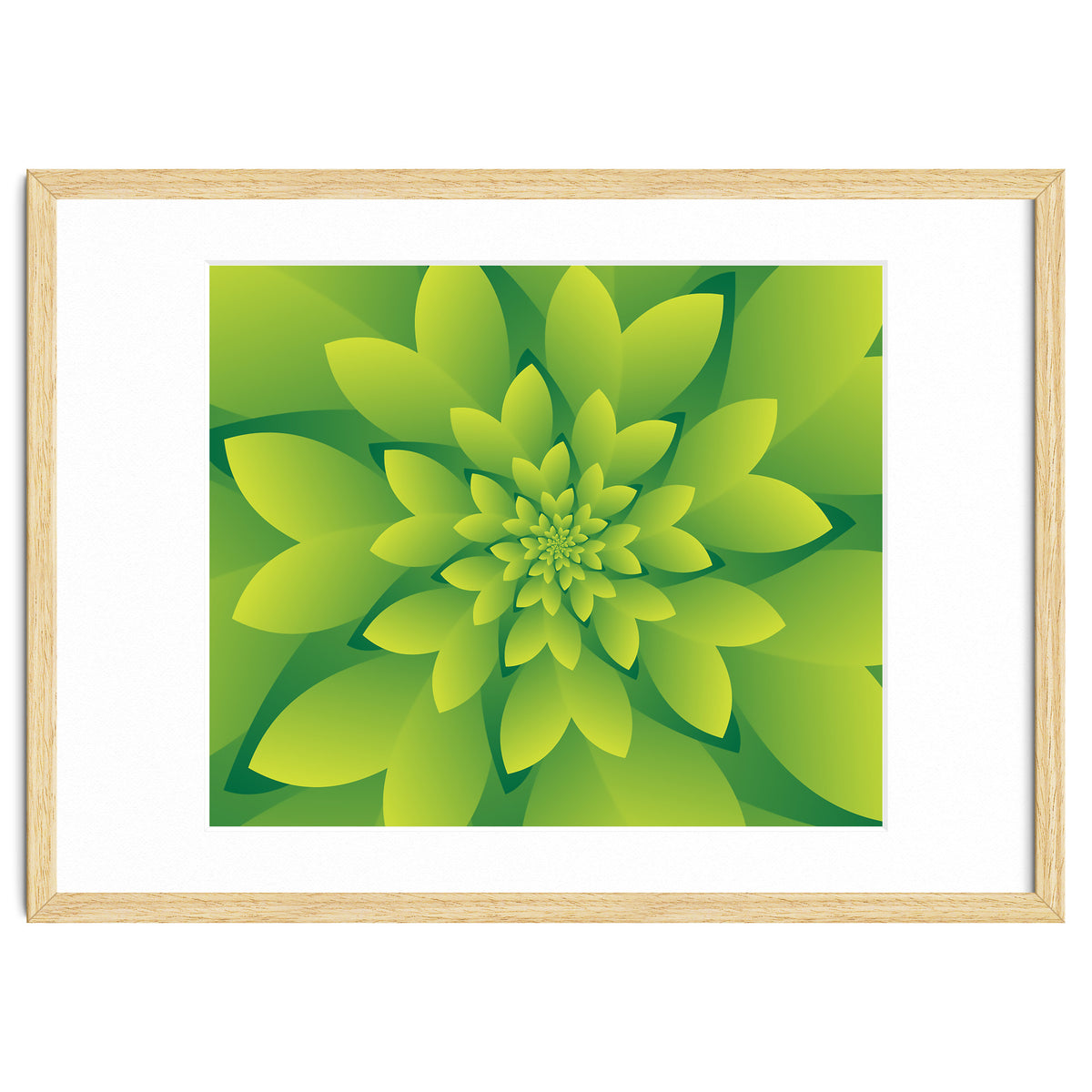 Abstract Green Floral Design 3D ART