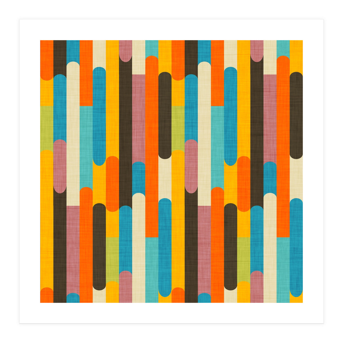 Retro Color Block Orange (Print Only)