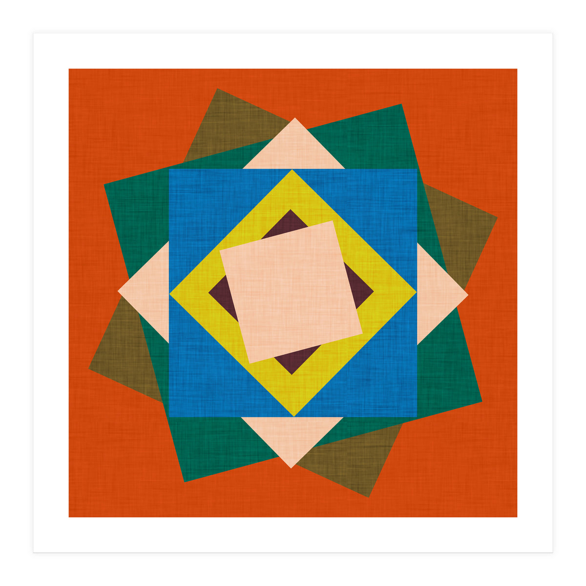 Kilim Floral Orange (Print Only)