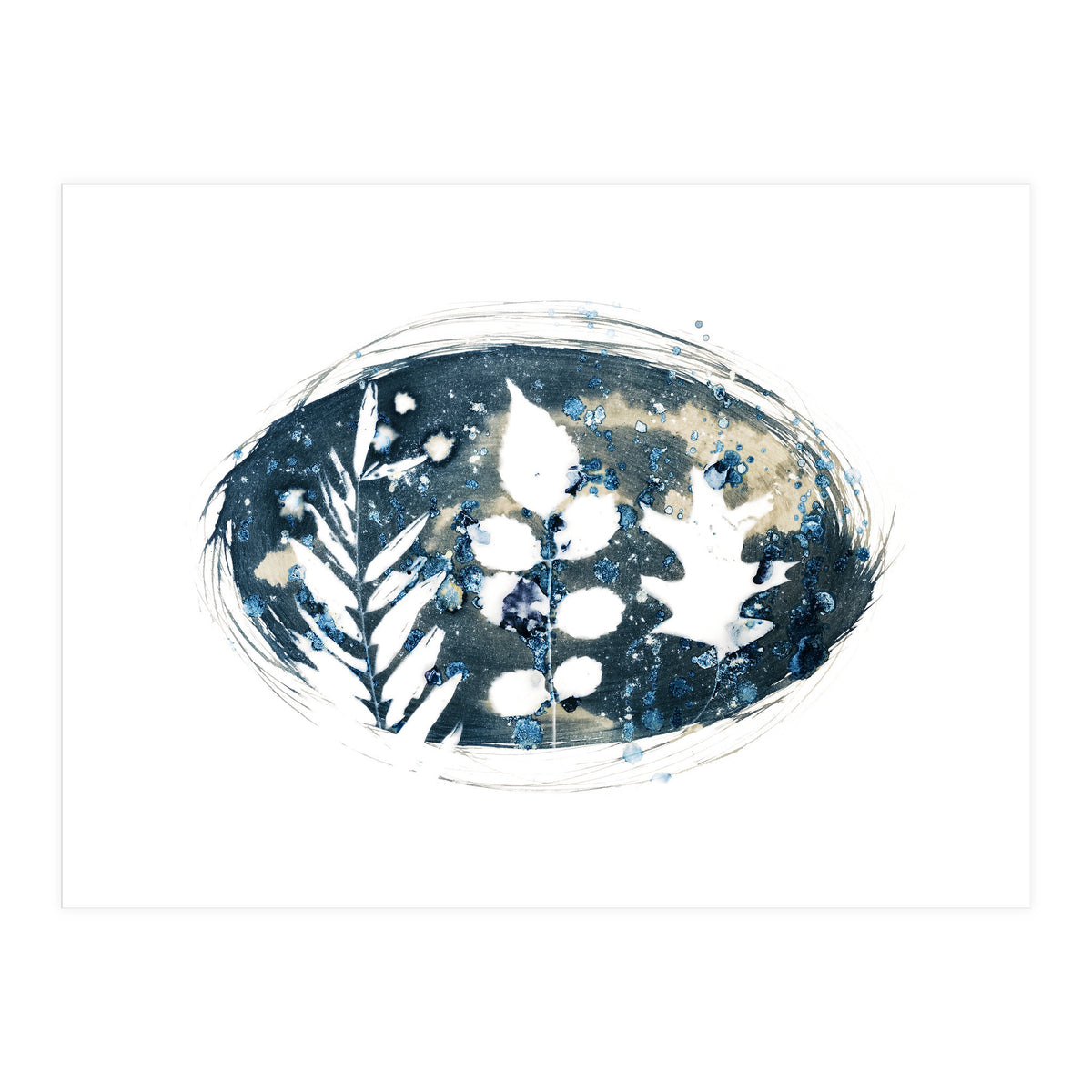 Indigo Blue Botanical Leaves No. 6 (Print Only)