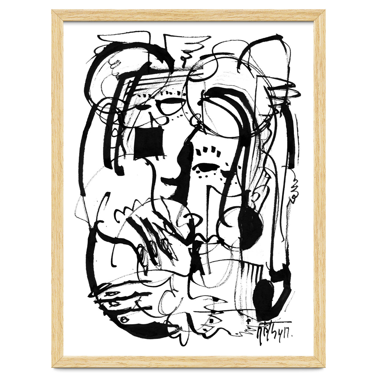 Two Shy Angels - b&w