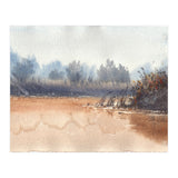 Landscape painting watercolor. Foggy (Print Only) thumbnail