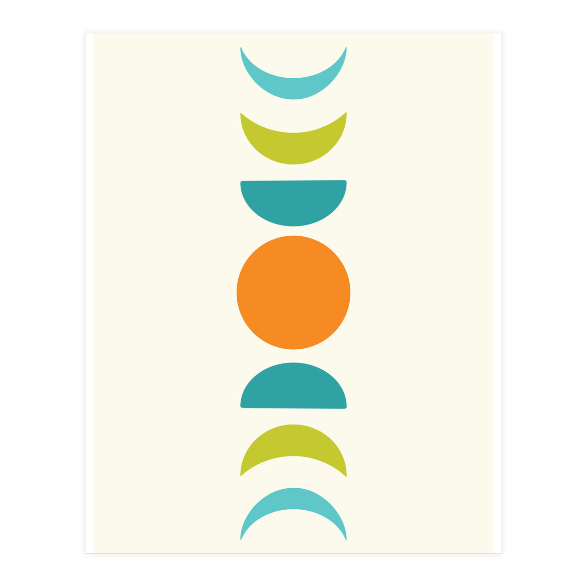 Abstract Moons Teal and Orange  (Print Only)