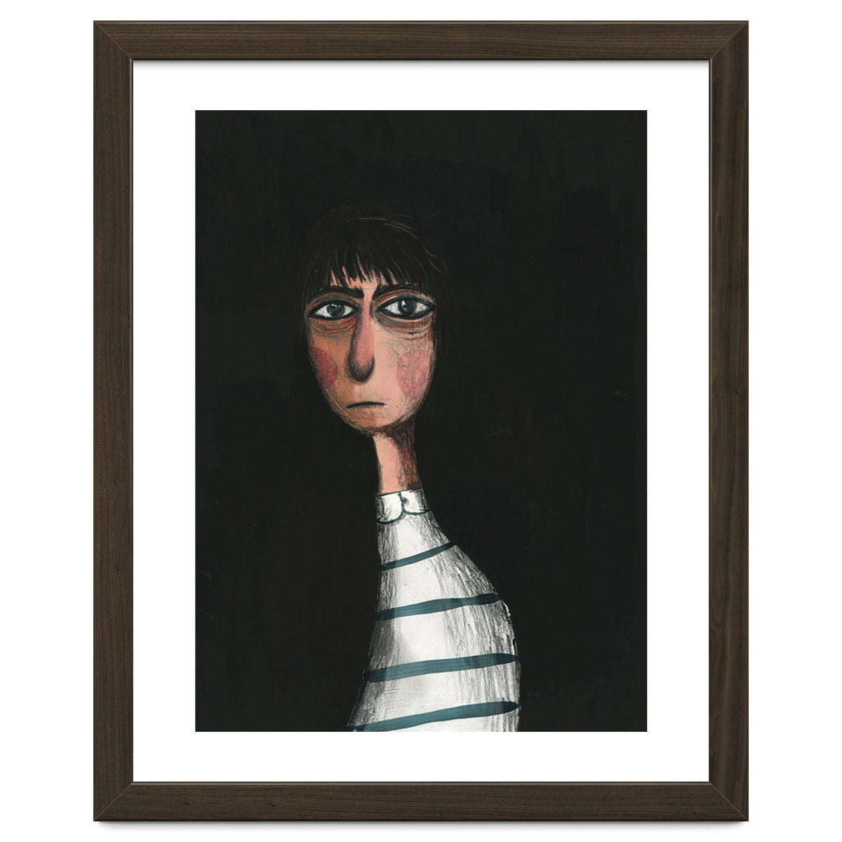 Seated Woman In Stripes