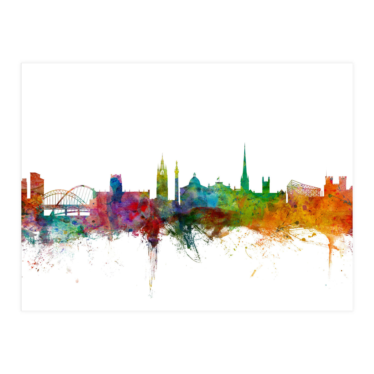 Newcastle England Skyline (Print Only)