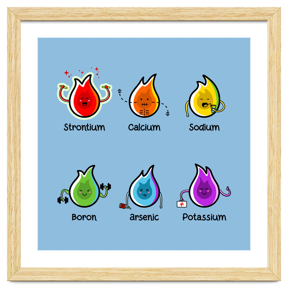 Kawaii Flaming Elements Science