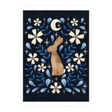 Floral Folk Art Hare (Print Only) thumbnail