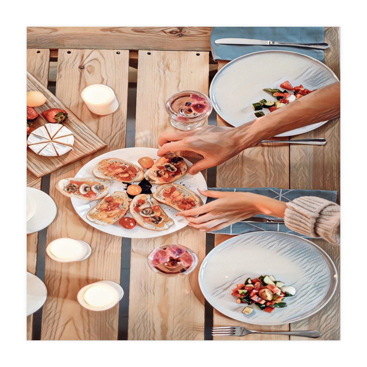 A Beautiful Table Italian Food (Print Only)