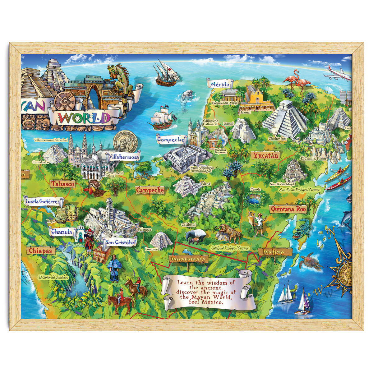 Yucatan Map Illustration