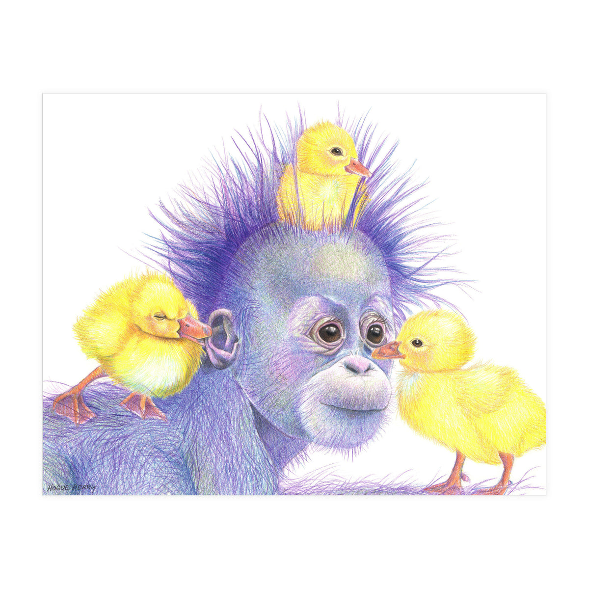 Purple Orangutan and Ducks (Print Only)