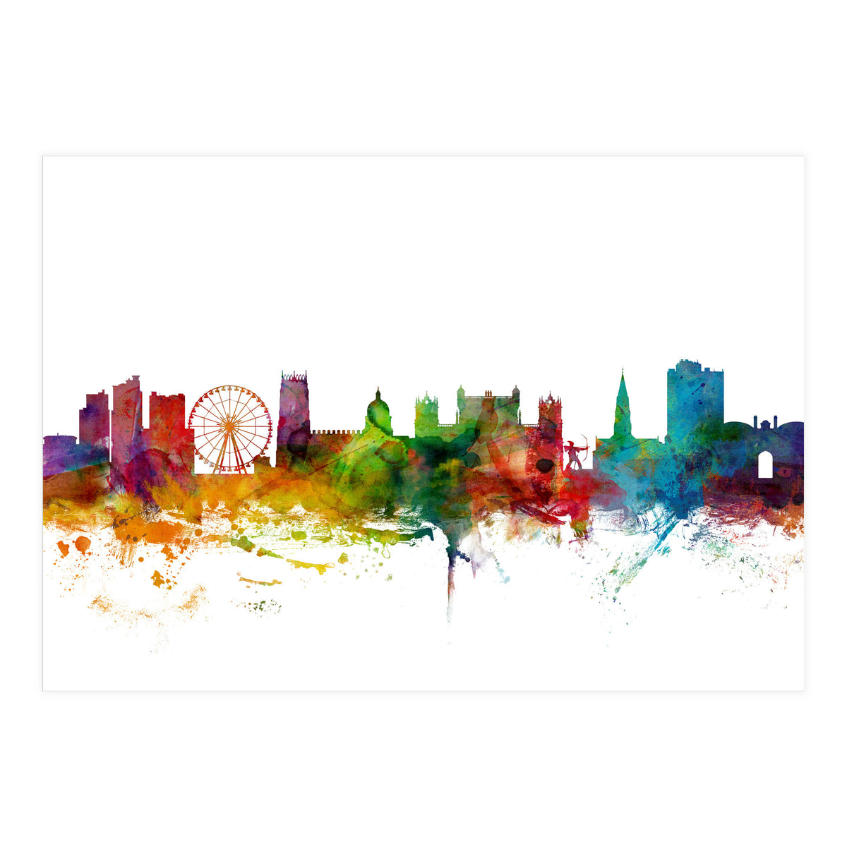 Nottingham England Skyline (Print Only)