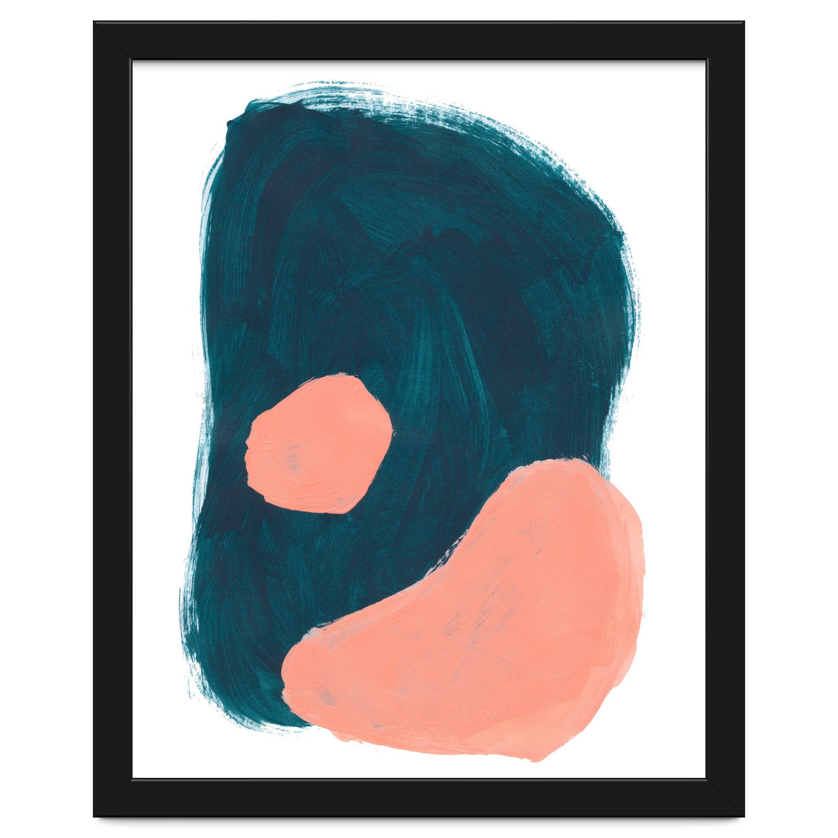 Teal Blob Salmon Bubbles