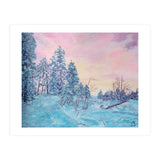 Pink sunrise in the winter forest (Print Only) thumbnail