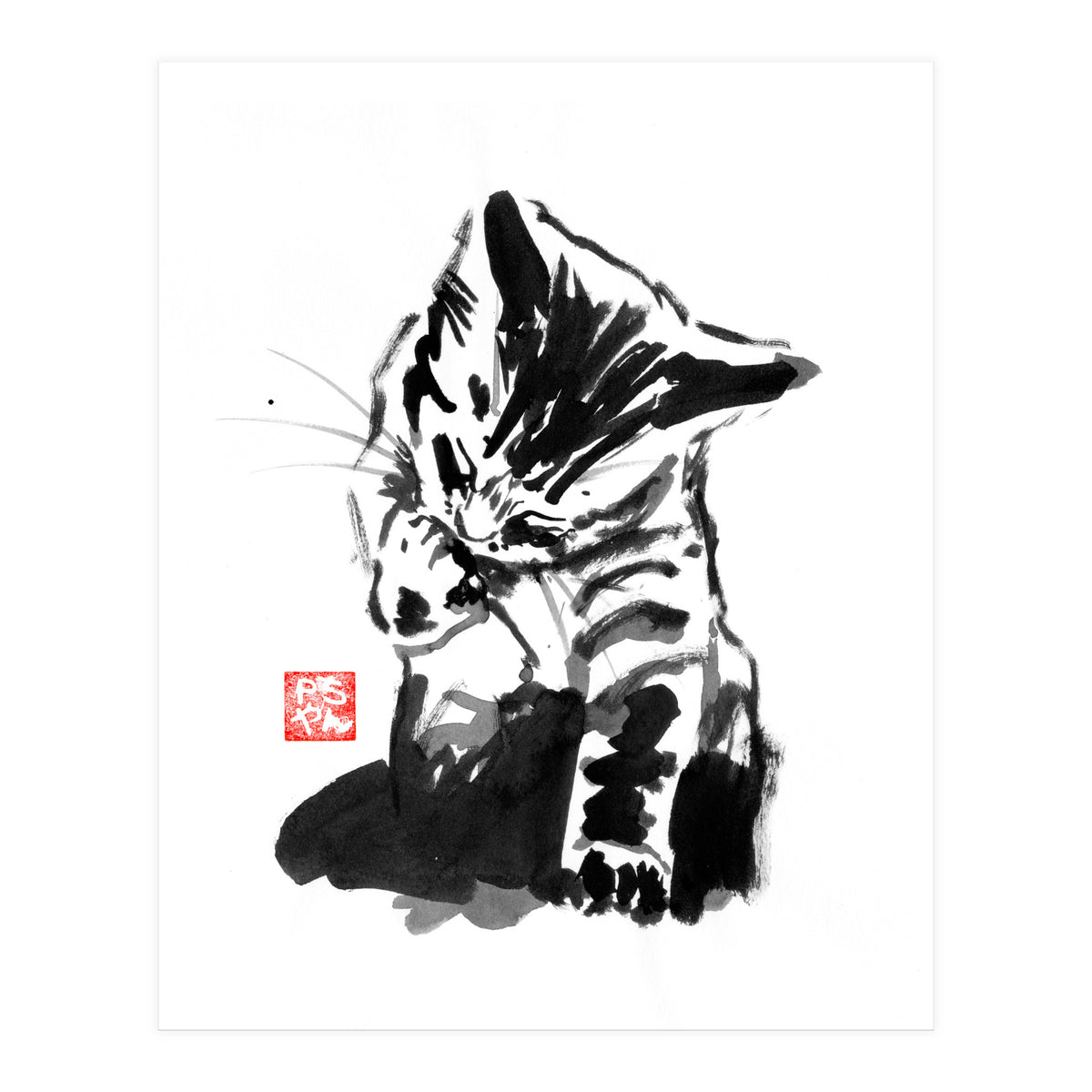 Washing cat (Print Only)