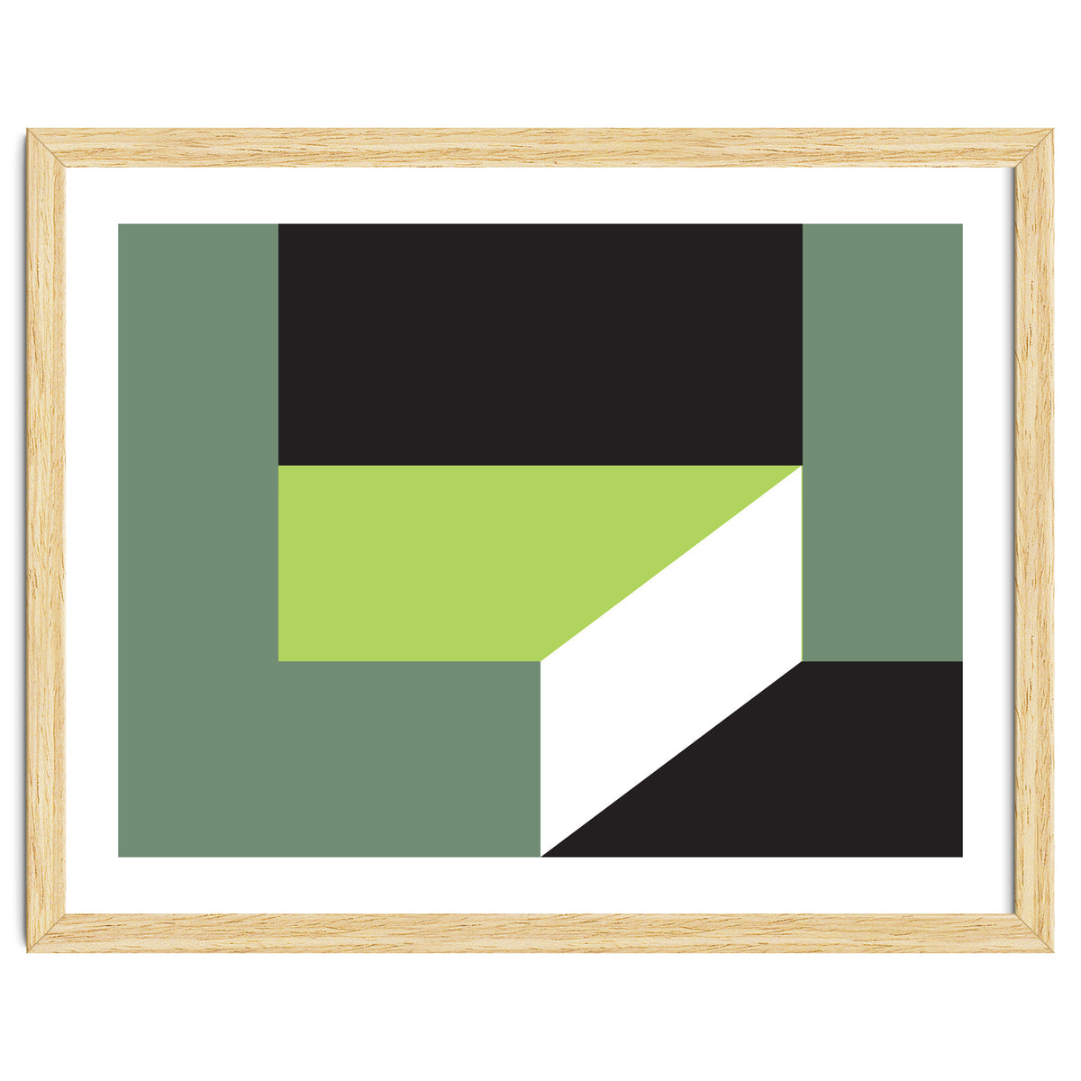 Geometric Shapes No. 83 - lime & grey