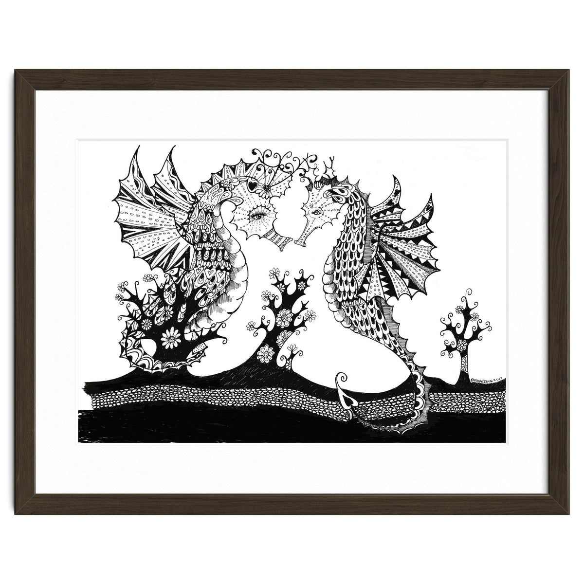 Seahorse Dragons Love Illustration