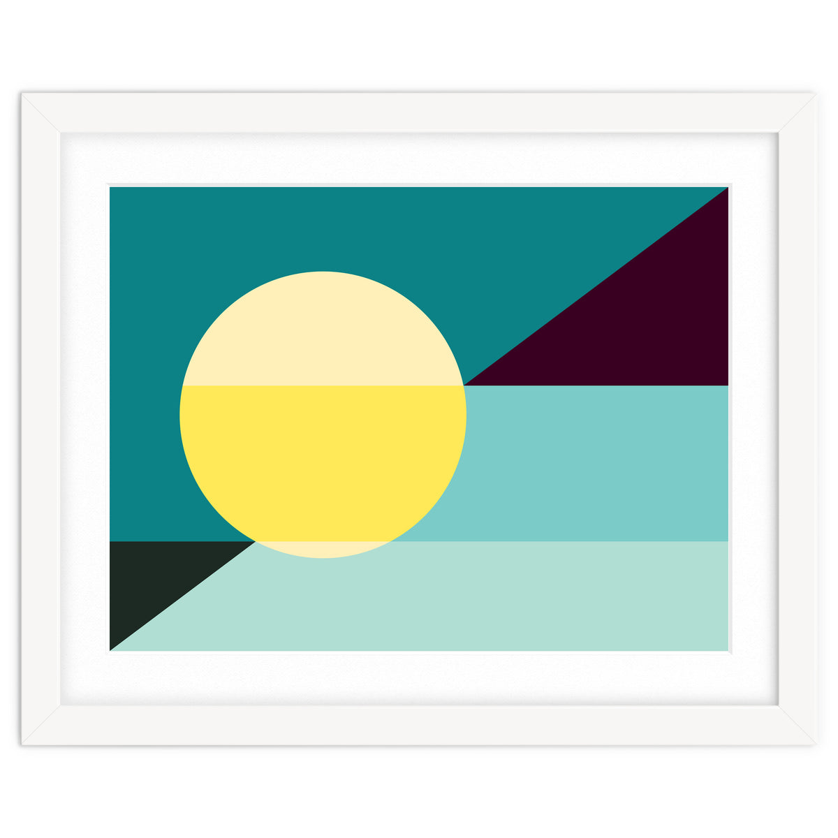 Geometric Shapes No. 3 - teal, purple & yellow