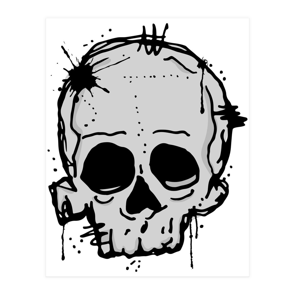 Skull scribble sketch (Print Only)