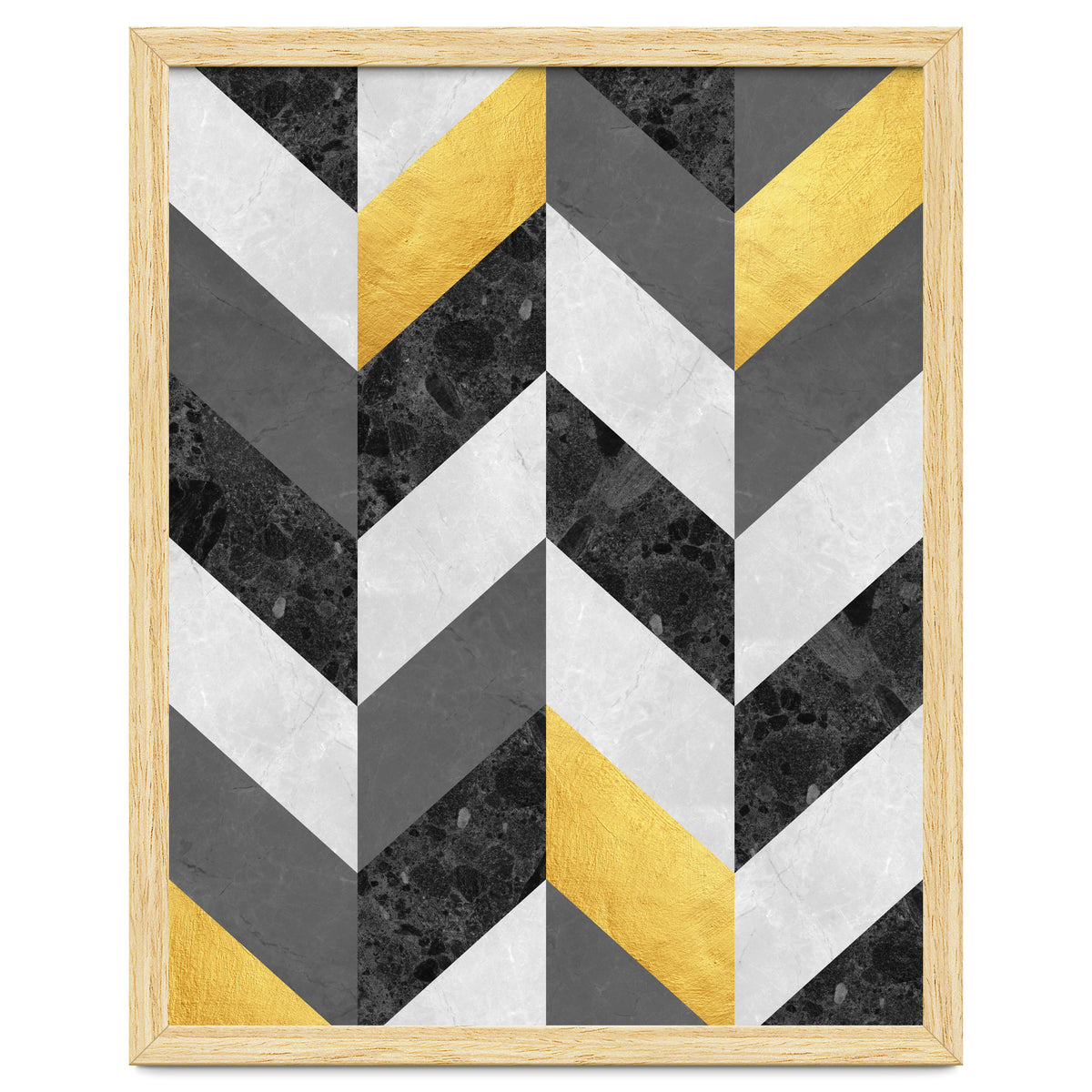 Chevron gold and marble