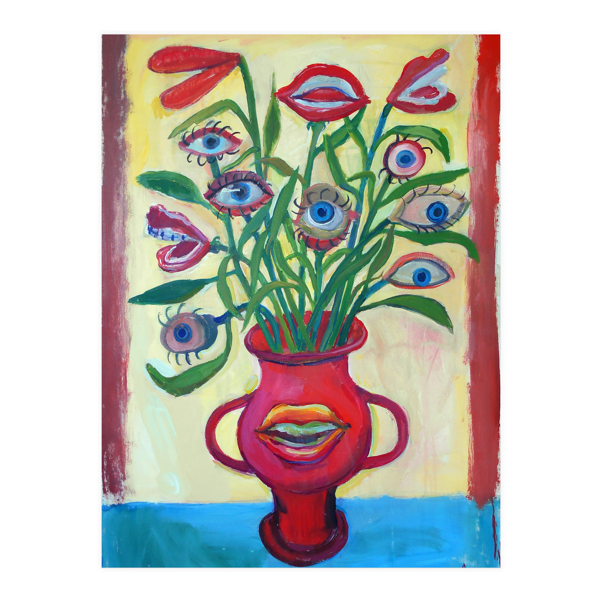 Florero Y Ojos (Print Only)