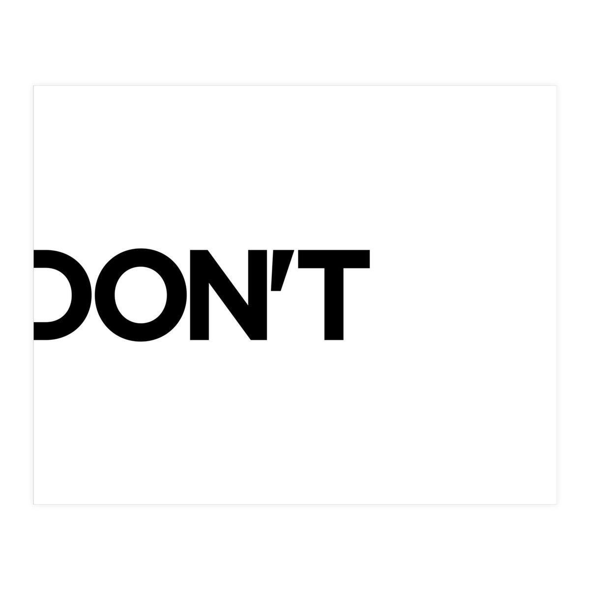 DON'T (Print Only)