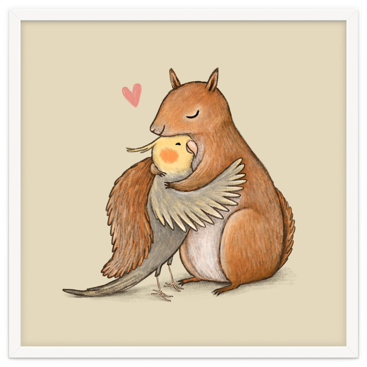 Cockatiel And Squirrel