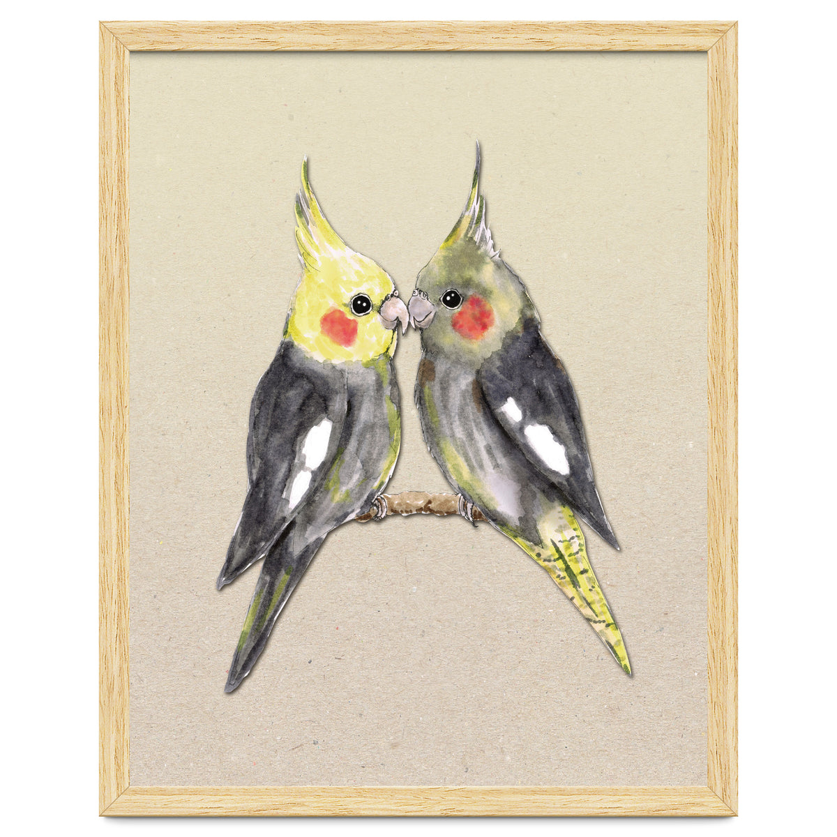 Two cute cockatiels