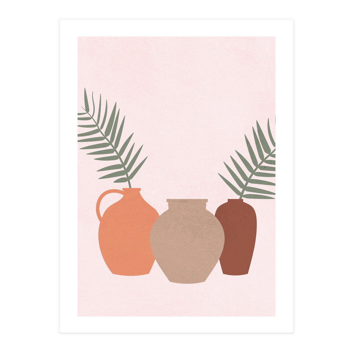 Palm Leaves Pottery Minimal Boho (Print Only)