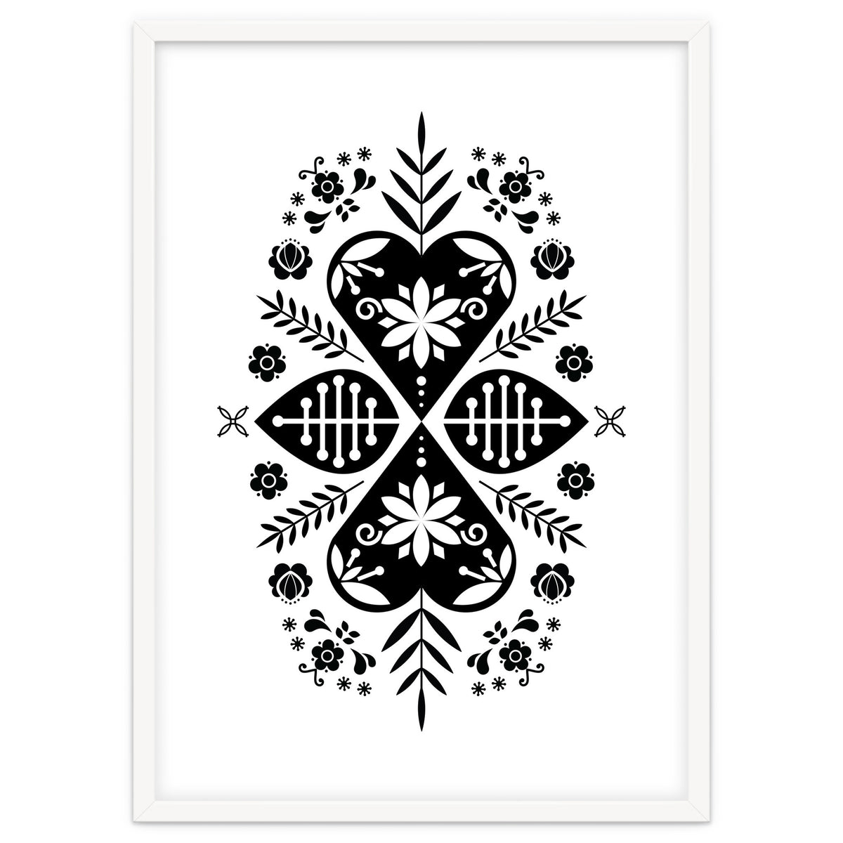 Scandinavian Folk Pattern Monochrome