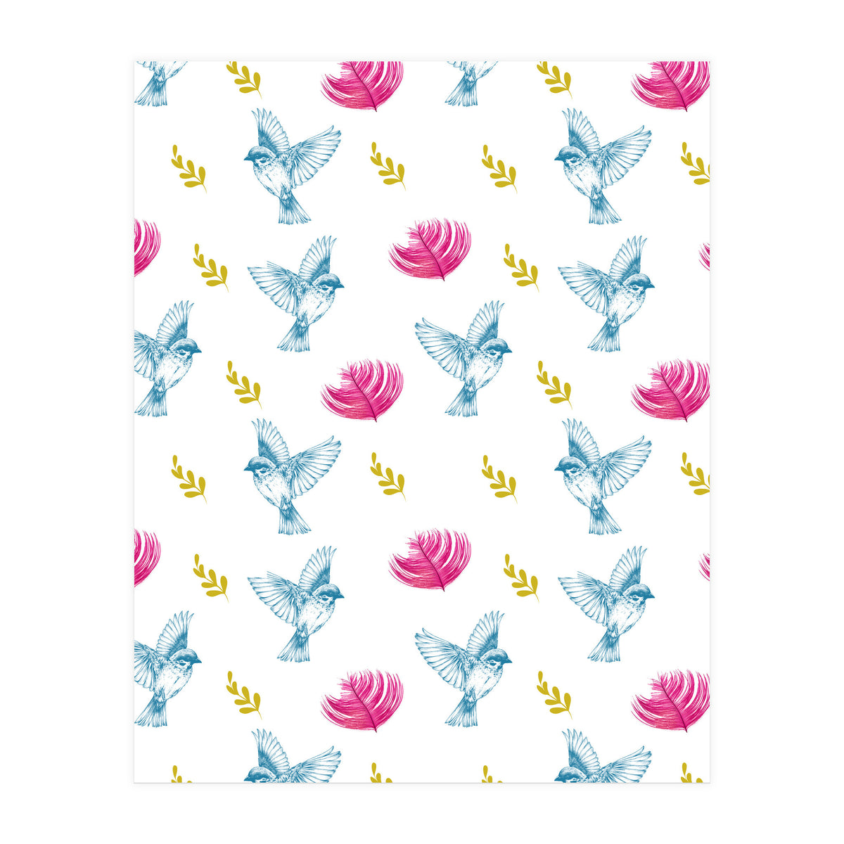 Blue Bird Pattern (Print Only)